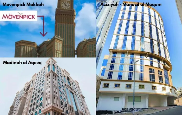 Hotel Pakej Ajwa Plus Gold: Mövenpick Makkah, Madinah Al Aqeeq dan Manazil al Maqam di Aziziyah